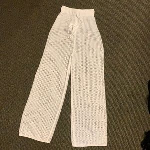 Drawstring crochet pants